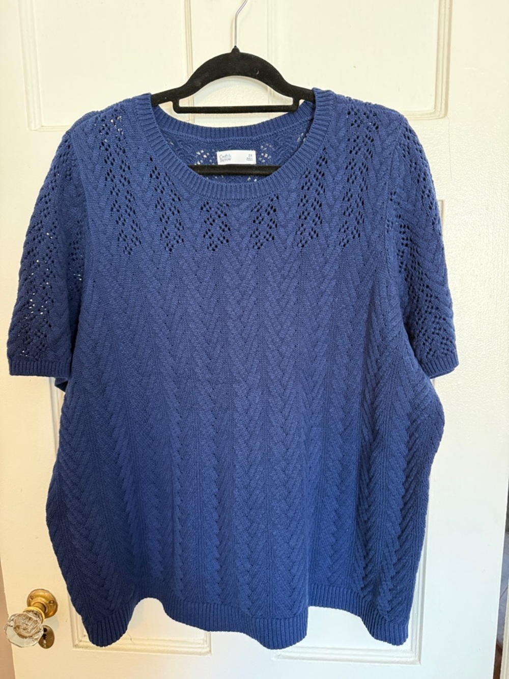 croft & barrow Blue Short-Sleeve Knit Sweater